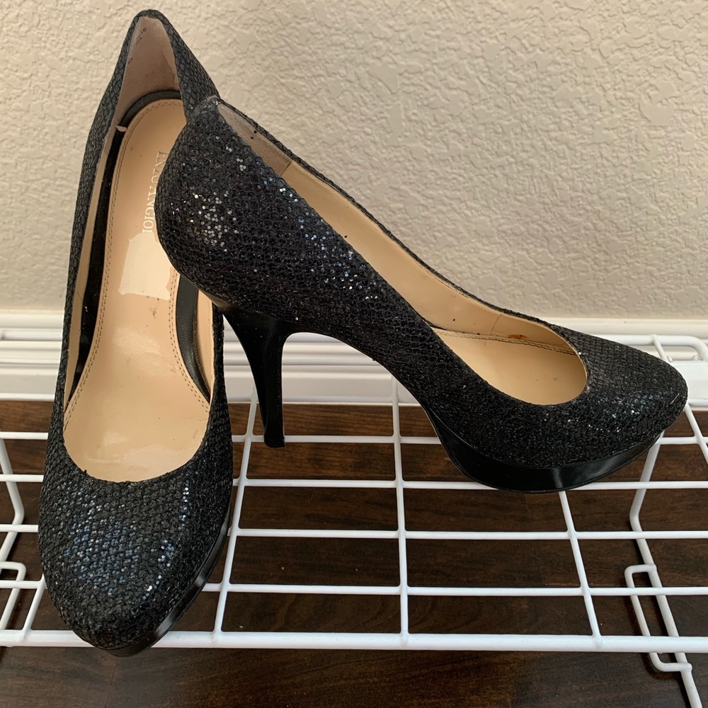 Enzo Angiolini Size 9 black sequin heels